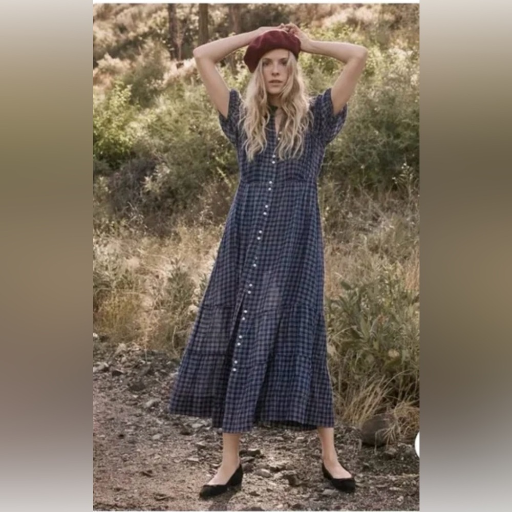 Women’s Doen blue plaid dress NWOT